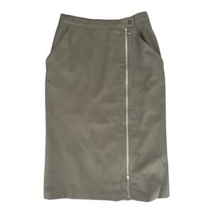 Vintage Gaston Jaunet Paris Wool Midi Skirt – High Waist 80s Classic, XS-S